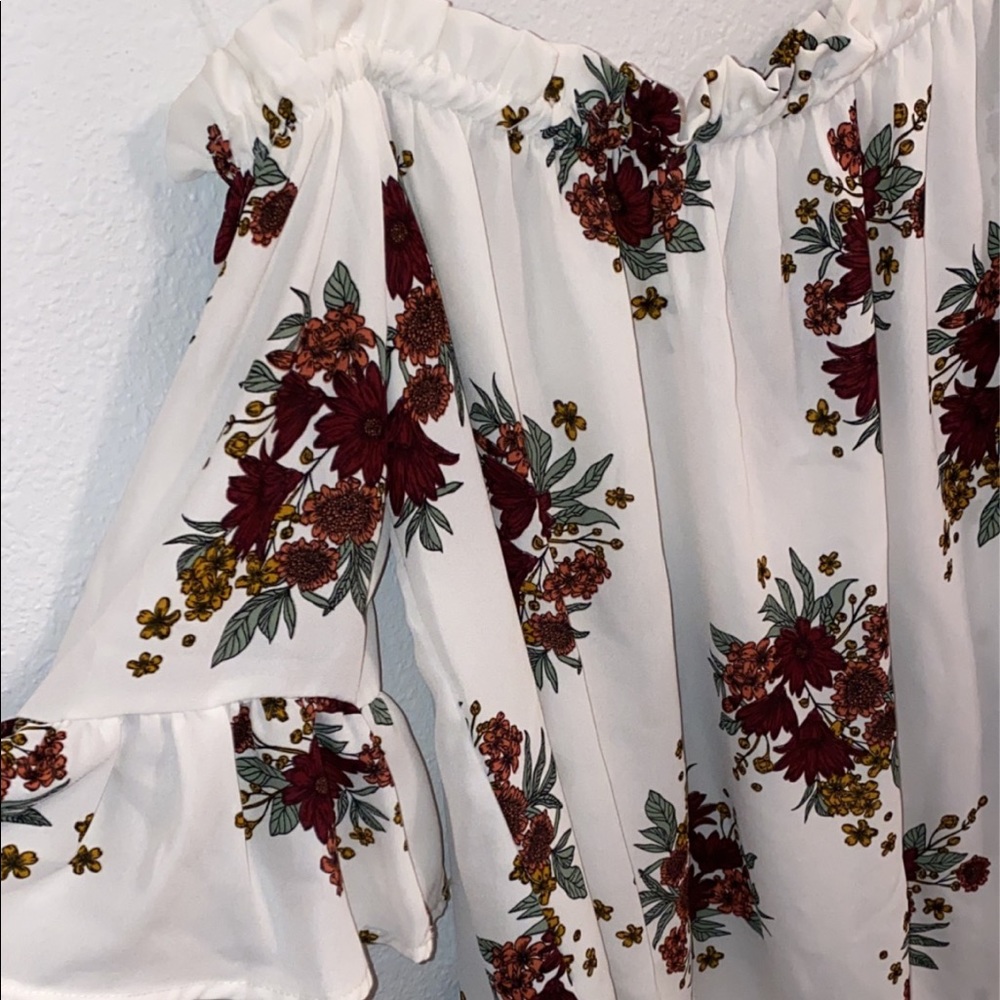 Off Shoulder Floral Blouse